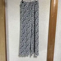 プリーツワイドパンツ レオパード柄