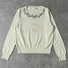 【美品】Maglie マーリエ エフデ ビジュー装飾ニット(9号)