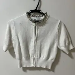 ZARA 半袖ニットカーディガン