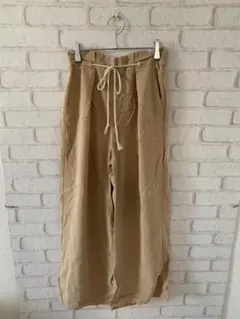 ｙ0650　GU　ガウチョパンツ　ベージュ　L　レディース　パンツ