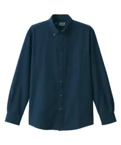 無印良品 紳士 洗いざらしオックスボタンダウン長袖シャツ ネイビー