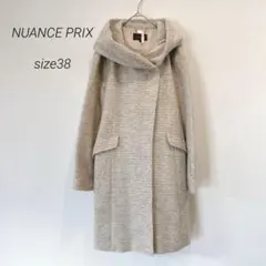 フード襟 ベージュ ロングコート 通勤 アウター 羽織り 防寒