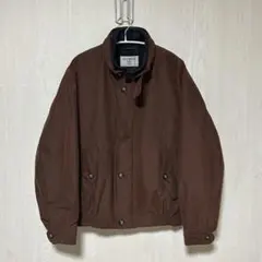 レナウン チェック柄 中綿 ライナー付き スイングトップ ブルゾン 茶 M