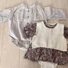 ベビー　長袖ロンパース　2点　春　秋　70 80