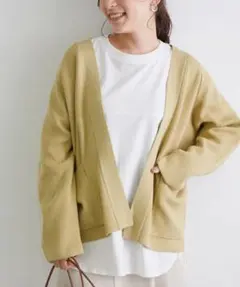 新品 ロペピクニック 【マシンウォッシャブル】畦編みトッパーカーディガン