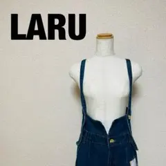 LARU デニムハイウエストサスペンダーワイドパンツ サロペット M タグ付き