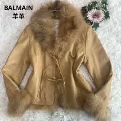 ✨️美品✨️バルマン　高級 羊革 レザージャケット ファー付き　ラムレザー　L 2025年最新】BALMAIN レザージャケット・ライダースの人気アイテム