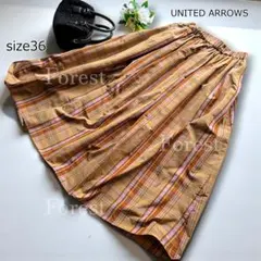 チェック タフタ スカート　size36　UNITED ARROWS