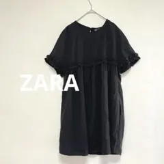 ザラ　ZARA フリルブラウス　ブラック　チュニック　Sのサムネイル