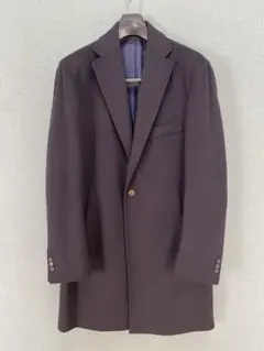 EDIFICE チェスターコート　ウールカシミヤ混　ネイビー　50 L〜LL