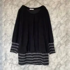 PIECE PIECE チュニックブラック　Lサイズ　体型カバー　Uネック