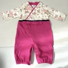 花柄和風ベビー服 50〜70cm