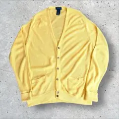 タウンクラフト アクリル ニット カーディガン メンズ XL イエロー 古着のサムネイル