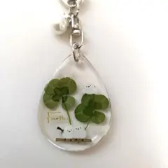 4つ葉＆シマエナガ　キーホルダー　チャーム