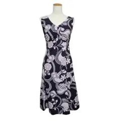 スーナウーナ　花柄ノースリーブワンピース　38 ロング丈