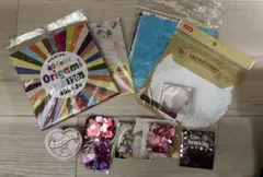 折り紙 レースペーパー スパンコール 手芸素材セット