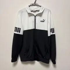 PUMA トラックジャケット ホワイト ブラック Mサイズ - メルカリ