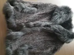 ミンク、フォックスファー ダークブラウン ファーショートコート ボレロ