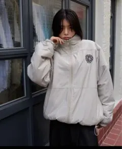 kutir 2wayリバーシブルナイロンボアブルゾン グレイッシュベージュ