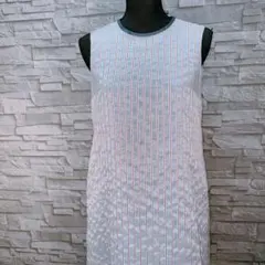 エムズグレイシー　　切替　ワンピース　水色系 ミモレ丈　M