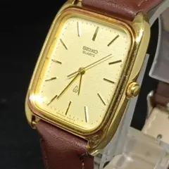 ベルト新品】稼働 セイコー シャリオ メンズ ゴールド スクエア 