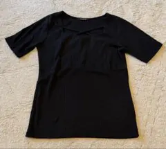 oneway 黒　リブニット　ブラック　ワンウェイ　半袖　夏服　Ｍサイズのサムネイル