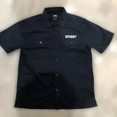 STUSSY ワークシャツ　ネイビー　古着のサムネイル