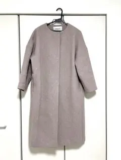 NATURAL BEAUTY BASIC ウールロングコート ピンクベージュ