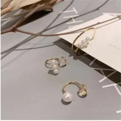 フェイクピヤス パールピアス イヤーカフ クリップピアス イヤーカフ3個セット