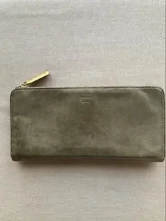 genten レザー 長財布 L字ファスナー グリーン ゲンテン