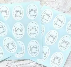 手書き　サンキューシール　27枚　可愛い　リボン　かわいい　サンキューカード