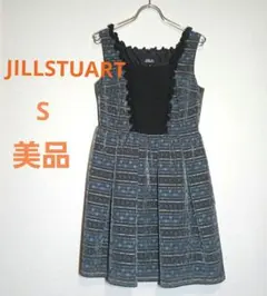 【美品】JILLSTUART　ふんわりワンピース　S　ブルーの刺繍花