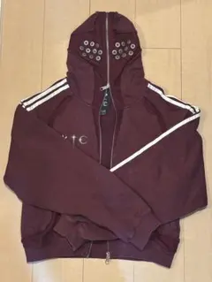adidas × thug clubコラボフルジップパーカー ボルドーS