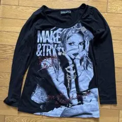 CECIL Mc BEE ラインストーン プリント 長袖Tシャツ 平成ギャル