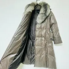 ダーマコレクション ダウンコート ベルト付き　ファー　M　ブラウン