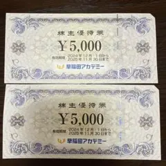 【値下げ！】早稲田アカデミー　株主優待　5000円✖️2枚