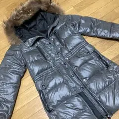 美品 luxluft ルクスルフト ファー付 ダウンコート S オリーブ