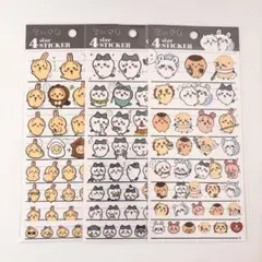 4sizeステッカー 4サイズステッカー ちいかわ 集合 うさぎ ハチワレ 3枚