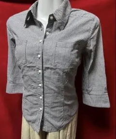 [INGEBORG]インゲボルグ コットンギンガムチェック七分袖