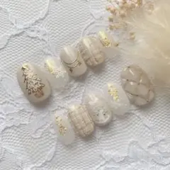 ［現品］ネイルチップ　クリスマス　冬ネイルno.104