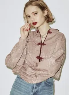 新品匿名配送 jouetie ジュエティ チャイナルーズシャツ ピンクMサイズ