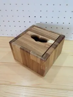 ハーフサイズティッシュ用ティッシュボックス 小物入れ 木製