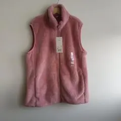 新品ユニクロ　フリースベスト　XL　Pink