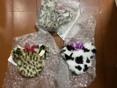 希少★ディズニー ヒョウ柄 ゼブラ柄ハンドミラーキーホルダー