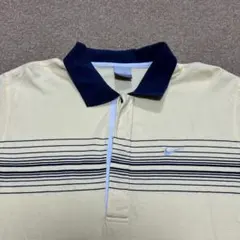 【S】 00s NIKE ワンポイント 半袖 ポロシャツ イエロー ネイビー