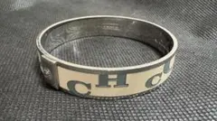 COACH ロゴ バングル アイボリー/グリーン