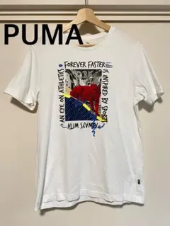 PUMA プーマ　半袖Tシャツ　半袖トップス　半袖シャツ　ホワイト　プリント　M