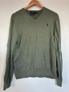 Polo Ralph Lauren カーキ Vネック セーター Mサイズ