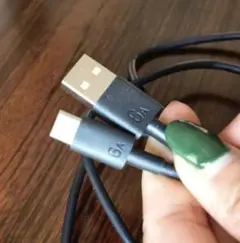 USB-AとUSB-C 充電ケーブル 6A対応 黒