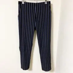 【ユニクロ】EZYアンクルパンツ ウエストゴム ピンストライプ ストレッチ有 M